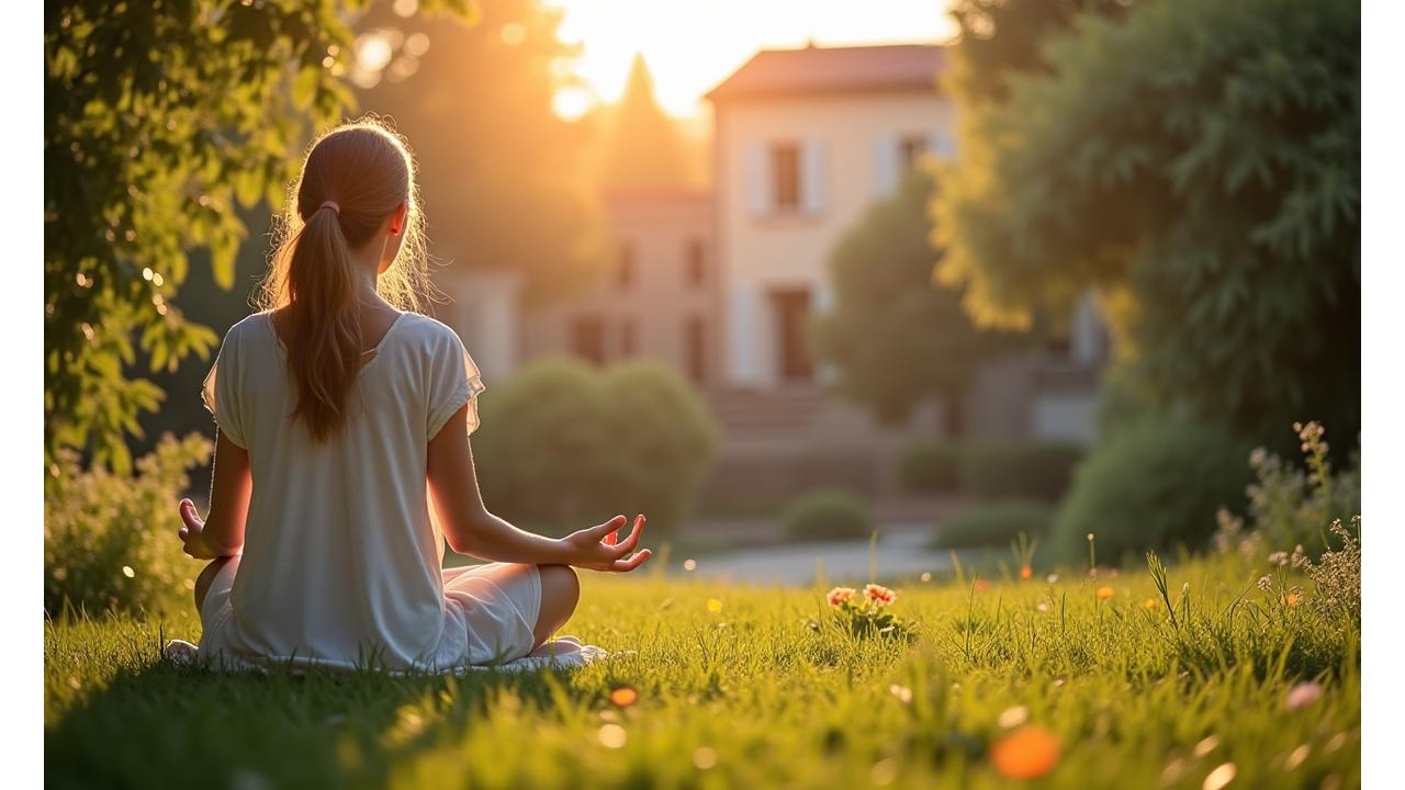 Séance de méditation dans un jardin paisible de Bordeaux