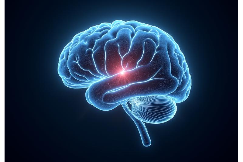 Scan cérébral illustrant la neuroplasticité, avec des connexions neuronales mises en évidence
